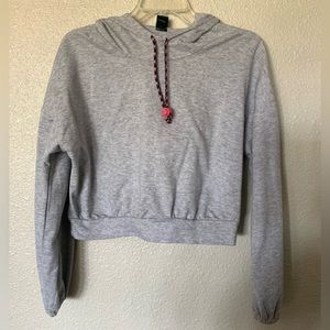 Wild Fable Gray Cropped Hooded Top